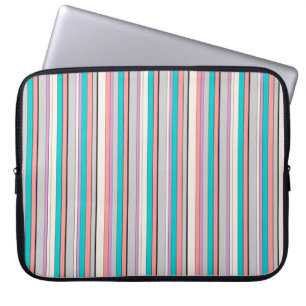 Süße graue aqua Streifen Laptopschutzhülle