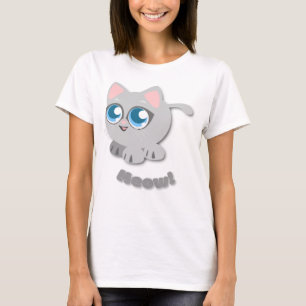 Süße graue Cartoon-Katze T-Shirt