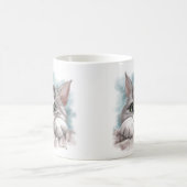 Süße graue getigerte Cartoon-Kätzchen Kaffeetasse (Mittel)