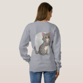Süße graue getigerte Katze Sweatshirt (Schwarz voll)