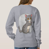 Süße graue getigerte Katze Sweatshirt (Rückseite)