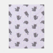 Süße Graue Katze Lila Fleece Decke (Vorderseite)