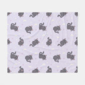 Süße Graue Katze Lila Fleece Decke (Vorderseite (Horizontal))