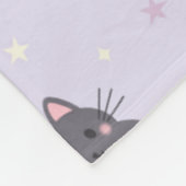 Süße Graue Katze Lila Fleece Decke (Ecke)
