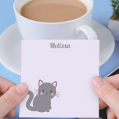 Süße graue Katze lila Haftnotizen Post-it Klebezettel