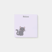 Süße graue Katze lila Haftnotizen Post-it Klebezettel (Vorderseite)