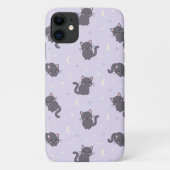 Süße Graue Katze Lila Handy-Hülle Case-Mate iPhone Hülle (Rückseite)