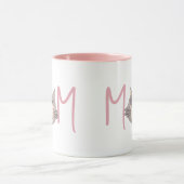 Süße Graue Katze Mutter Blush Pink Muttertag Tasse (Zentrum)