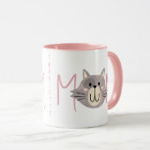 Süße graue Katze Mutter namens Blush Muttertag Tasse (VorderseiteRechts)