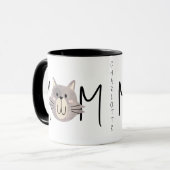 Süße graue Katze Mutter namens Schwarzer Muttertag Tasse (Vorderseite Links)