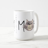 Süße graue Katze Mutter personalisierter Muttertag Kaffeetasse (VorderseiteRechts)