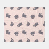 Süße graue Katze rosa Flanelldecke Fleecedecke (Vorderseite (Horizontal))