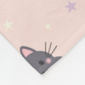 Süße graue Katze rosa Flanelldecke Fleecedecke (Ecke)