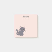 Süße graue Katze Rosa Haftnotizen Post-it Klebezettel (Vorderseite)