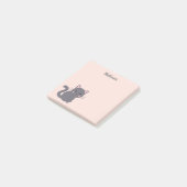 Süße graue Katze Rosa Haftnotizen Post-it Klebezettel (angewinkelt)