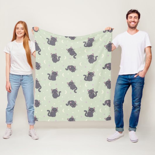 Süße graue Katze Sage Fleece-Decke Fleecedecke (Beispiel)