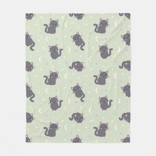 Süße graue Katze Sage Fleece-Decke Fleecedecke (Vorderseite)