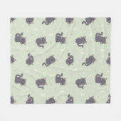 Süße graue Katze Sage Fleece-Decke Fleecedecke (Vorderseite (Horizontal))
