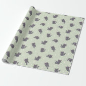 Süße graue Katze Sage Geschenkpapier (Ungerollt)