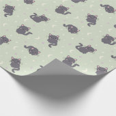 Süße graue Katze Sage Geschenkpapier (Ecke)