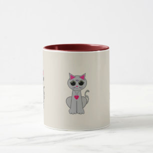 Süße graue Katze Tasse
