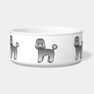 Süße graue Mantel-Cartoon-Spielzeug-Pudel-Hunde Napf