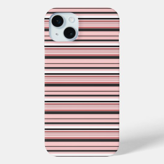 Süße graue rosa Streifen Case-Mate iPhone Hülle (Rückseite)