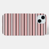 Süße graue rosa Streifen Case-Mate iPhone Hülle (Rückseite (Horizontal))