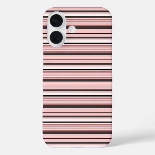 Süße graue rosa Streifen Case-Mate iPhone Hülle (Rückseite)