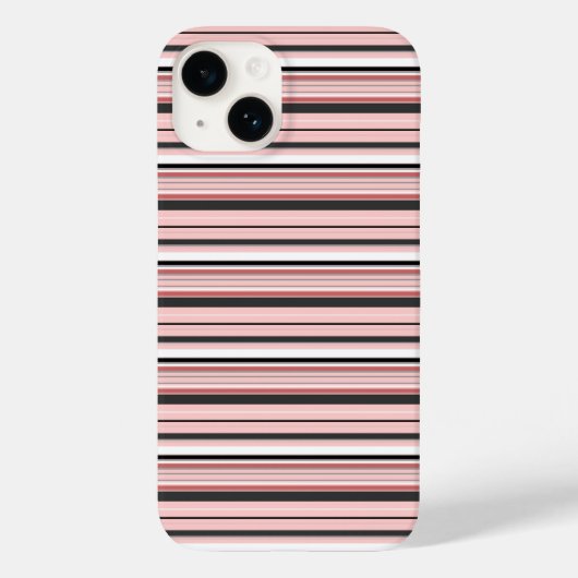 Süße graue rosa Streifen Case-Mate iPhone Hülle (Rückseite)
