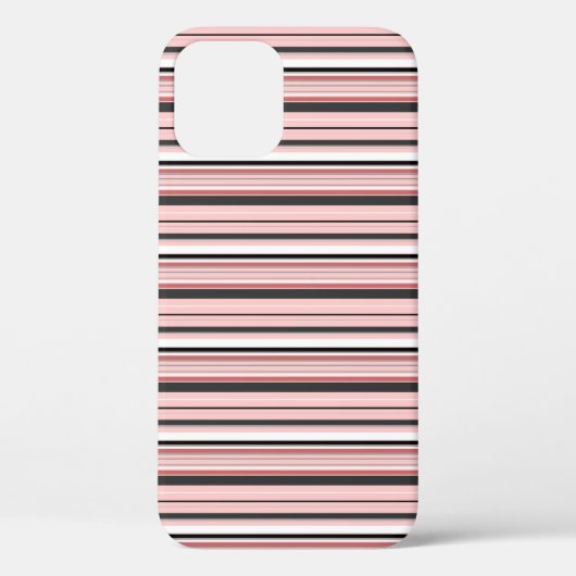 Süße graue rosa Streifen Case-Mate iPhone Hülle (Rückseite)