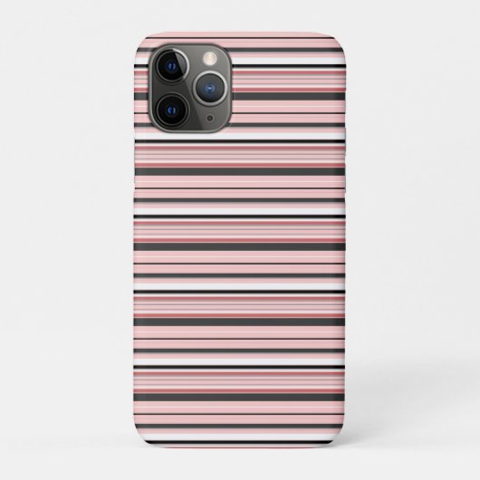 Süße graue rosa Streifen Case-Mate iPhone Hülle (Rückseite)