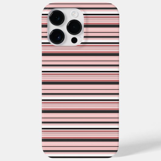 Süße graue rosa Streifen Case-Mate iPhone Hülle (Rückseite)