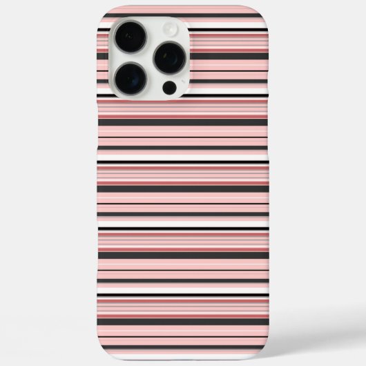 Süße graue rosa Streifen Case-Mate iPhone Hülle (Rückseite)