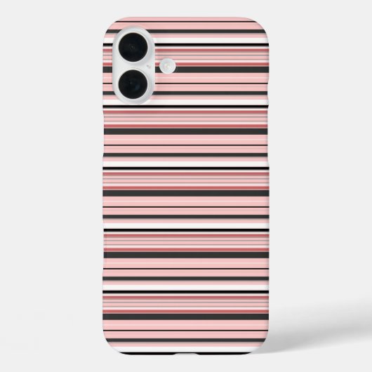 Süße graue rosa Streifen Case-Mate iPhone Hülle (Rückseite)