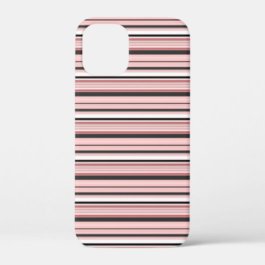 Süße graue rosa Streifen Case-Mate iPhone Hülle (Rückseite)