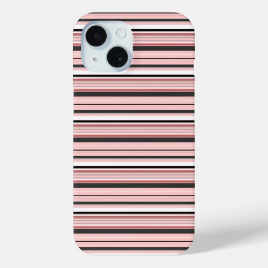 Süße graue rosa Streifen Case-Mate iPhone Hülle (Rückseite)
