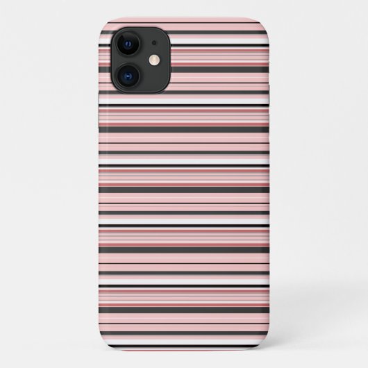 Süße graue rosa Streifen Case-Mate iPhone Hülle (Rückseite)