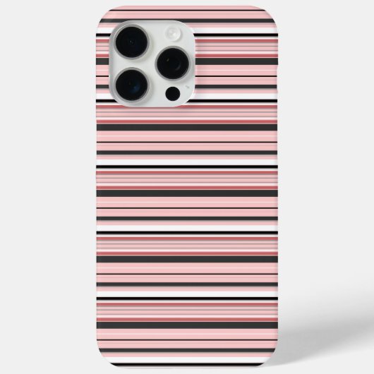Süße graue rosa Streifen Case-Mate iPhone Hülle (Rückseite)