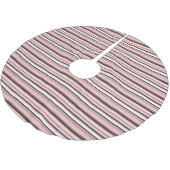 Süße graue rosa Streifen Polyester Weihnachtsbaumdecke (Schrägansicht)
