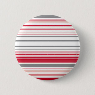 Süße graue rote Streifen Button
