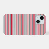 Süße graue rote Streifen iPhone 15 Hülle (Rückseite (Horizontal))