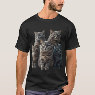 Süße Graue Tabby-Katzen Familienporträt T-Shirt