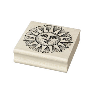 Süße Gravur vintage Sonne Gummistempel