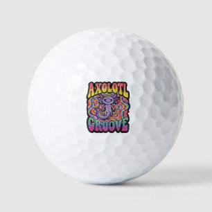 Süße groovy Hippie-Axolotl-Retro-70er-Regenbogen-K Golfball