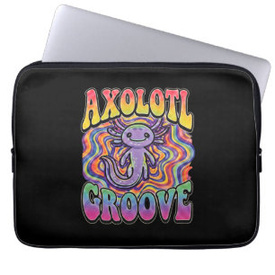 Süße groovy Hippie-Axolotl-Retro-70er-Regenbogen-K Laptopschutzhülle