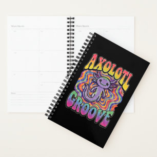 Süße Groovy Hippie Axolotl Retro 70er Regenbogen K Planer
