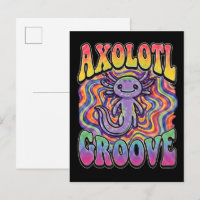 Süße Groovy Hippie Axolotl Retro 70er Regenbogen K