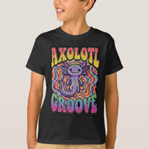 Süße groovy Hippie-Axolotl-Retro-70er-Regenbogen-K T-Shirt