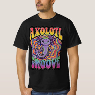 Süße groovy Hippie-Axolotl-Retro-70er-Regenbogen-K T-Shirt
